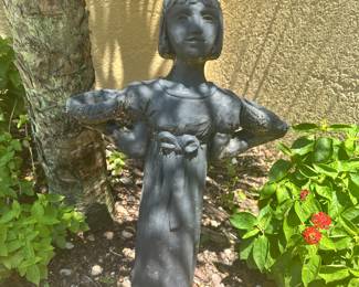 #107 - $120 - Cement Garden girl statue