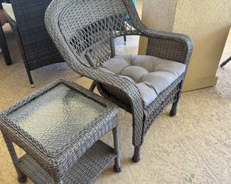 #91 - $300 - 2 wicker chairs + 2 side tables
