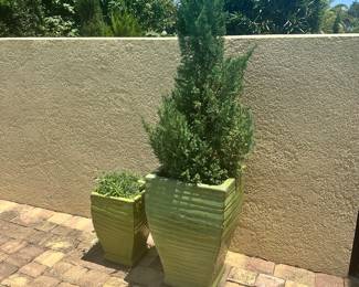 #106 - $250 - Set of green planters 17x17x27 & 12x12x19