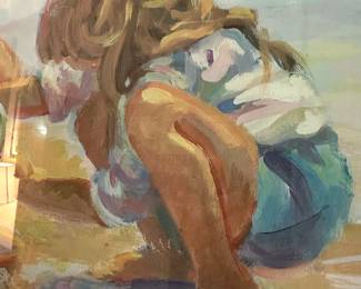 #81 - $80 - Alter Shlomo "Looking out the window" serigraph 19x22