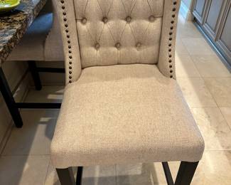 2 - Linen high back barstools $240