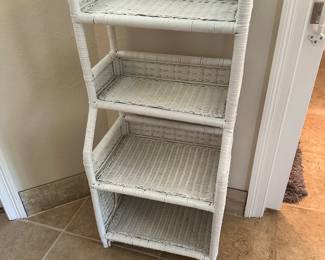 #84 - $80 - White bamboo shelve 20Wx50Hx14D