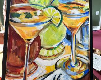 #26 - $400 - Quenby Tilley acrylic - martini glasses 19w x 25h