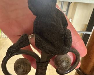 #45 - $160 - Monkey/Elephant bamboo look standing clock 17x9x75- real heavy - battery operated