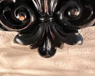 #58 - $180 - Black painted antique vanity with mirror detached 36Wx18Dx 63H