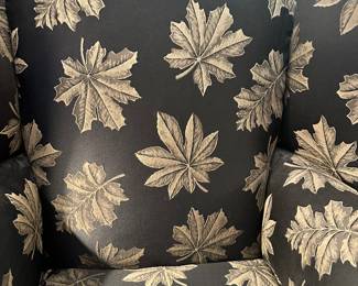 #74 - $140 - Leaf chair & ottoman black & gold