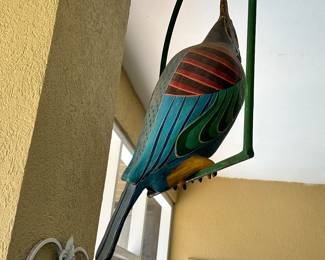 #92 - $80 - Parrot on swing paper mache painted 31H