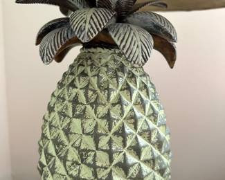 #3 - $80 - 2 Pineapple Lamps with Wicker shade 16x29
