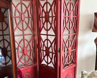 #6 - $200 - Red wood screen 3 panels 18Wx78H
