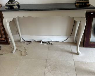 #47 - $150 - Sofa/hall table black & taupe 52Wx16Dx29H
