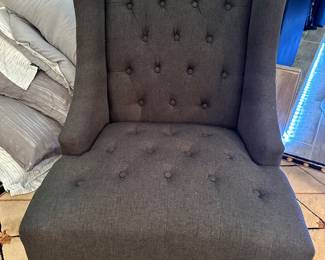#75 - $120 - Dark grey tufted chair