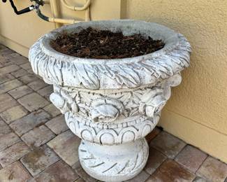 #95 - $300 - Pair roses concrete planters 24Dx26H