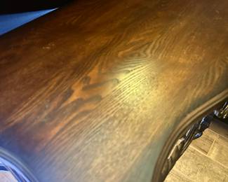 #70 - $90 - Metal & wood console table 36Wx16Dx30H