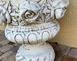 #95 - $300 - Pair roses concrete planters 24Dx26H
