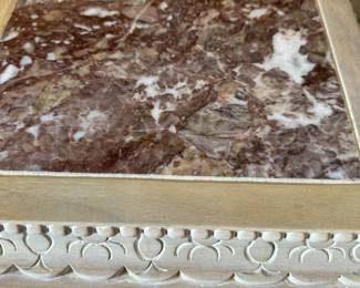 #56 - $150 - Each pedestal cream curio marble top 13x13x42