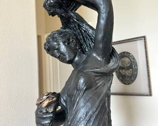 #40 - $300 - Concrete painted black female 16x16x74H