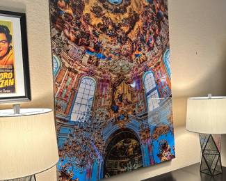 #77 - $ - Shellack Versailles style painting 40Wx60H