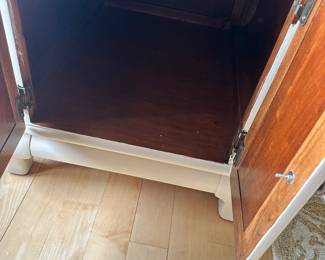 #19 - $200 - Pair of side tables with weaved wicker 26w x28d x 26h with glass tops