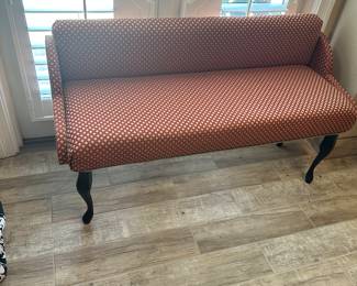 #112 - $70 - Red and cream bench - as is