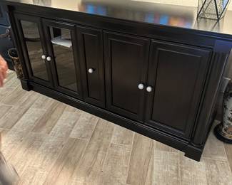 #76 - $250 - Sauder black credenza 70Wx20Dx33H