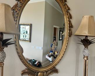 #42 - $120 - Oval gilded mirror 24x48