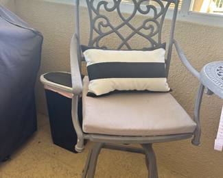 #89 - $180 - High top table w/ swivel barstools - table needs TLC