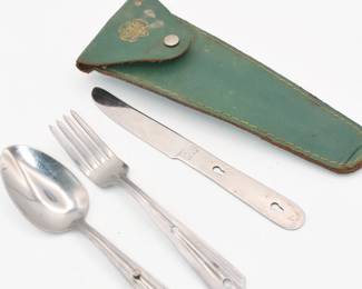 vintage girl scout camping utensil set