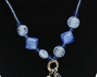 blue beaded necklace