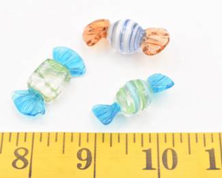 3 pieces of glass candy
