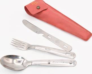 vintage girl scout camping utensil set