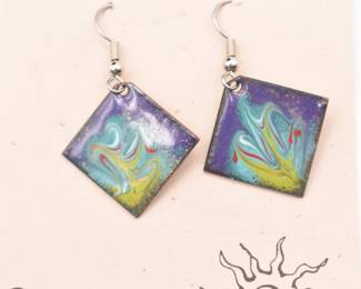 FireWorks copper and glass earrings