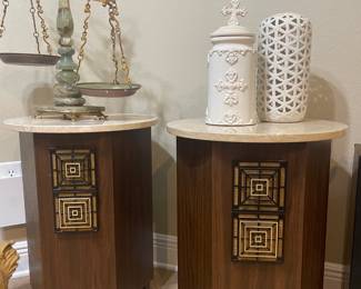 Mid century Empire speakers marble top $150 pair. They work!