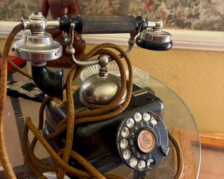 Antique rotary dial telephone c 1920s or 1930s, manufactured by Kjøbenhavns Telefon Aktieselskab (KTAS)