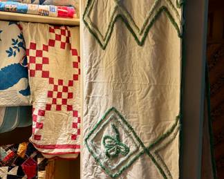 Several chenille bedspreads