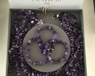 Amethyst necklace and bracelet set