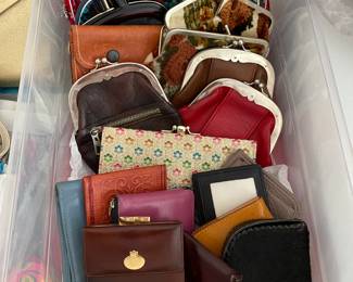 Vintage cosmetic bags, wallets and coin purses