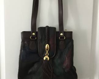 Vintage genuine leather patchwork purse