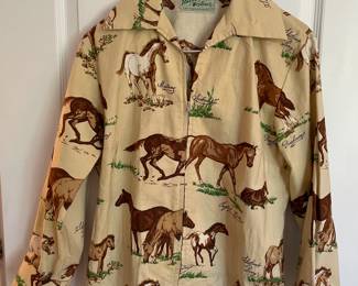 Vintage horse zip-up shirt