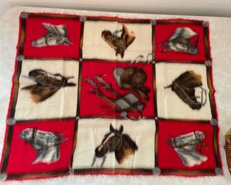 Wool horse scarf square