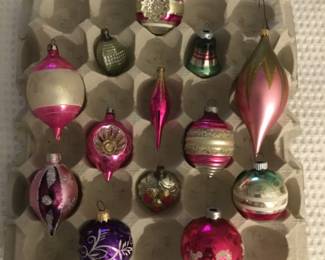Vintage glass Christmas ornaments