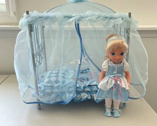 Cinderella doll with canopy bed