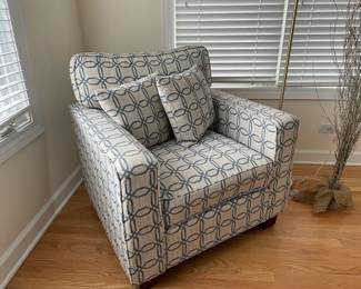 Blue and cream occasional chair