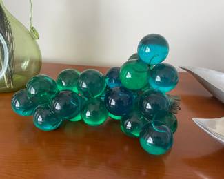 MCM Vintage glass grapes in blue/ green- perfect condition