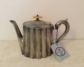 Antique pewter teapot, circa 1865