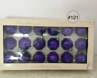 Vintage Christmas ornaments in hard to find purple