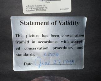 Authenticated framed art