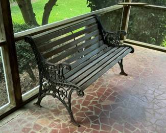Cast Iron and Wood Garden Bench