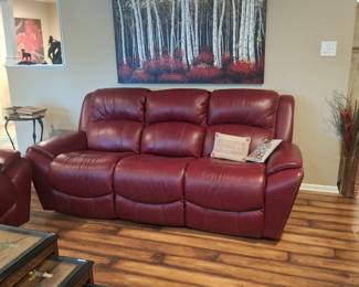 Leather recliner sofa