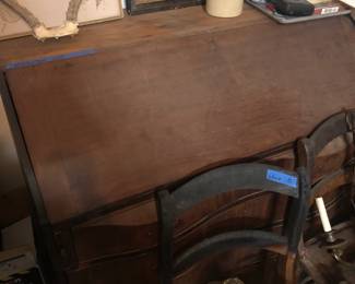antique bow front desk to restore