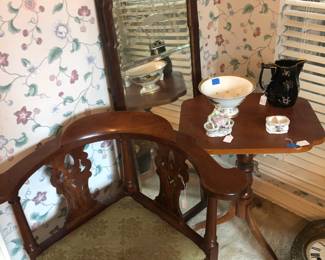 early corner chair and table
